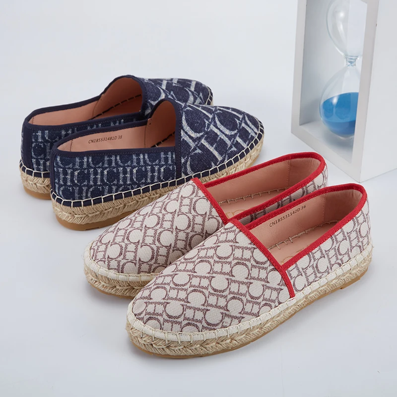 Women's Shoes 2024 Fisherman Shoes Mesh Breathable Luxury Brand Casual Shoes Plaid Woven Handmade Loafers Lady Straw Shoes Offer
