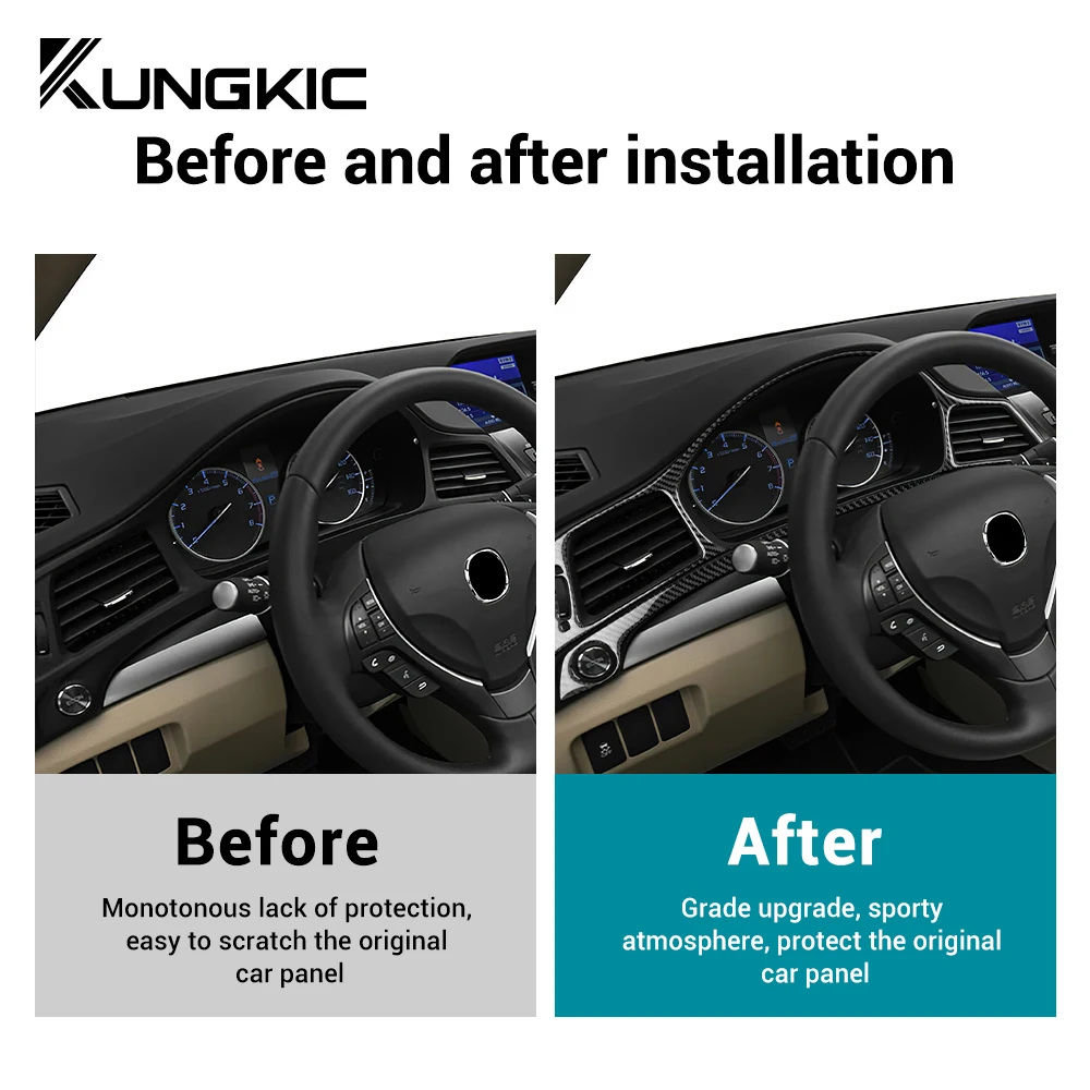 Acura ILX 2013 2014 2015 2016 2017 2018 2019 2020 2021 2022 자동차 대시 보드 프레임 실제 부드러운 탄소 섬유 스티커 액세서리