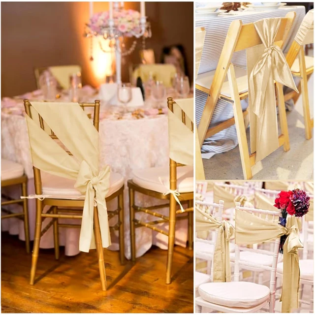 Nministériels d de Ceinture de Chaise en Satin Universel, Sangles en Ruban pour Réception de Mariage, Banquet, Hôtel, Décoration de Couverture 5