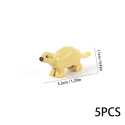 Animal Building Blocks Set - Otter Forest River Scene DIY Toy, 5pcs Creative Decoration, Kids Birthday Gift (Otter 5PCS)