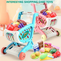 Chariot de supermarché fruits et légumes pour enfants, jouet de Simulation de Shopping, maison de jeu, ensemble de jouets 