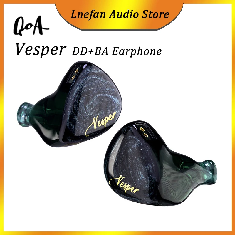 

QOA Vesper 1BA+1DD Hybrid Drive Earphone In Ear Headset DJ Monitor Earbuds Dynamic KNOWLES Balanced Armature IEM HiFi Headphone