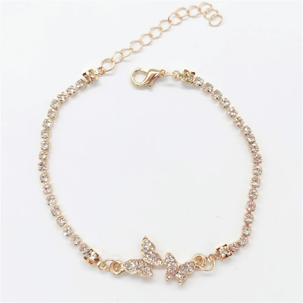 Butterfly Zircon Bracelet Charm Trendy Pave CZ Golden Silvery Bracelet For Women&Men Fashion Exquisite Heartbeat Jewelry 2024