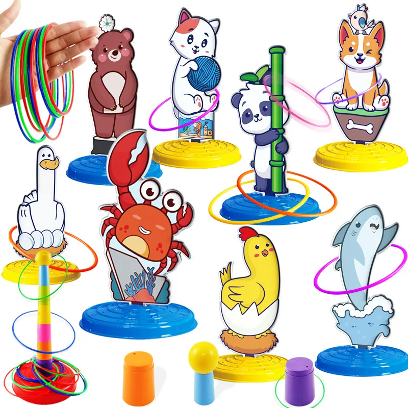 

Children Throw Circle Game Ferrule Stacked Toys Parent-child Interaction Fun Throw Circle Game Kindergarten Movement Games