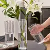 1Pcs Cylinder Flower Vase Shatterproof Plastic Vases Acrylic Hydroponic Home Decor Clear Large Tall Transparent Decorative Vase 1