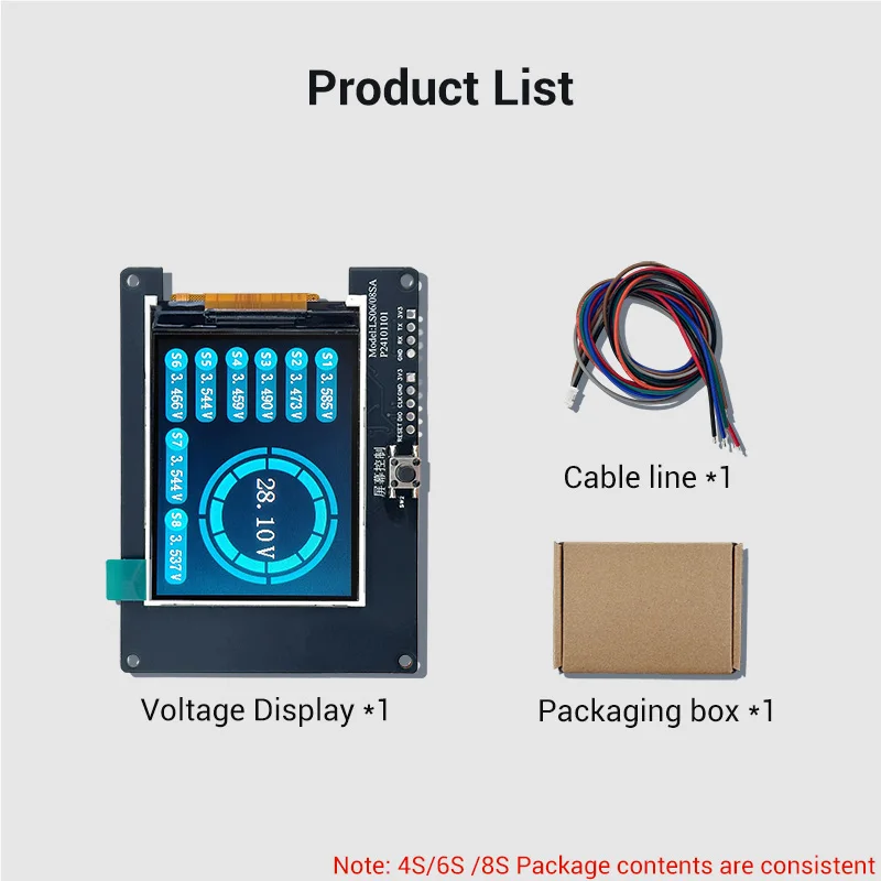 6S LTO/Lithium/Lifepo4 Battery volatge tester 8S 24v battery voltage checker wit