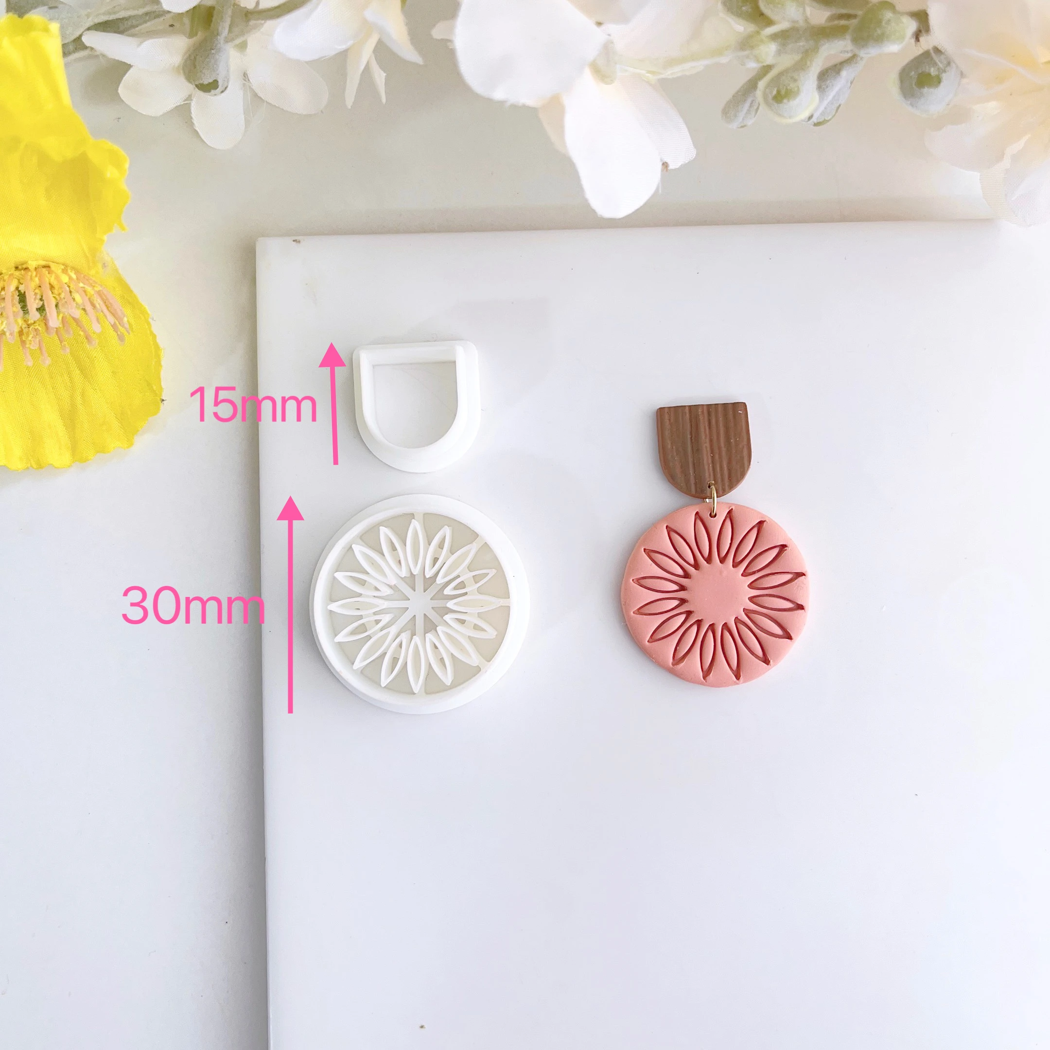 Soft Pottery Earrings Polymer Clay Mold Irregular Geometric Shape/Lotus Flower Clay Cutter DIY Jewelry Pendant Pottery Tools