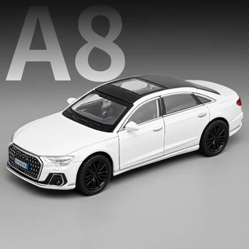 1:32 A8 RS6 Car Model Toy Doors Opened Sound Light Alloy Diecast Shock Absorption Simulation Vehicle Models Ornaments Gifts 1