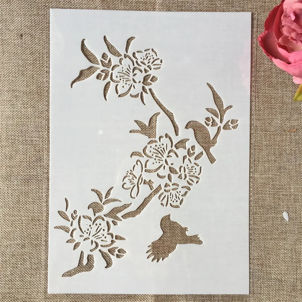 5 개/몫 29cm A4 삼키기 새 잔디 대나무 DIY 겹쳐 스텐실 페인팅 스크랩북 색소 엠보싱 앨범 장식 템플릿