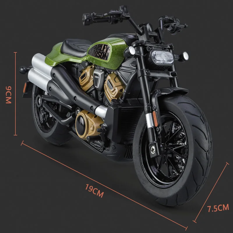 1:12 Motorcycle Off Road Alloy Diecasts Model Vehicle Toys for Children Kids Sound Light Simulation Collection Premium One Piece