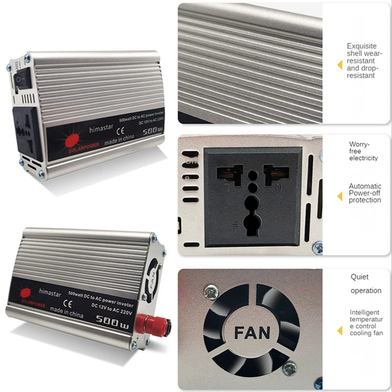 Inverters 500 Watts 12v DC to 220v AC Inverter 500W Peak Power 12V