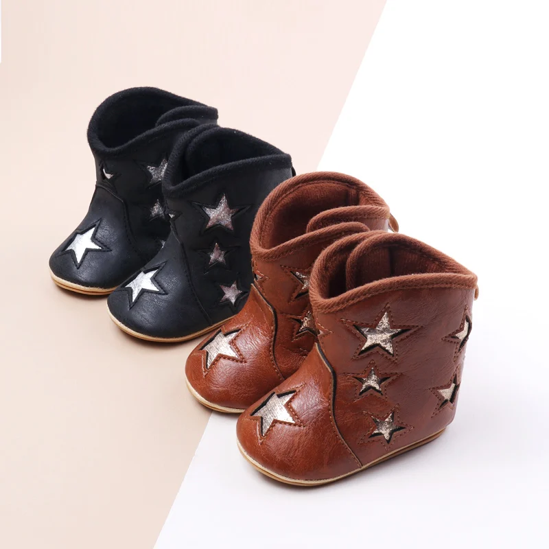 Baby Short Boots Five Pointed Star Design Spring & Autumn Anti Slip Casual Shoes for Baby Girl Boy Indoor Outdoor Walking Shoes 1