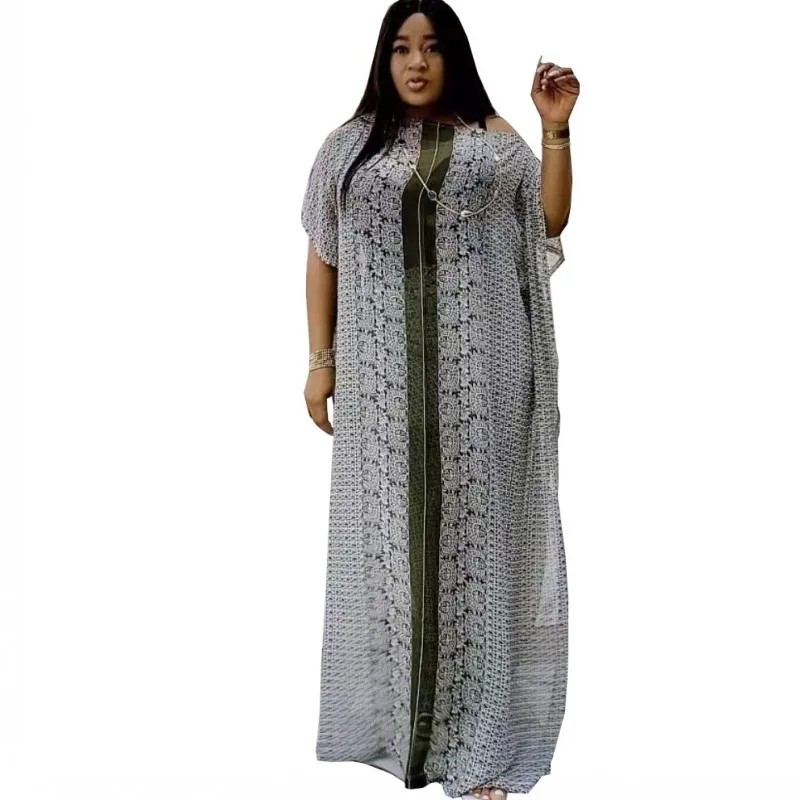 Boubou Africain Femme 2022 African Print Dashiki Clothes Plus Size Women Dress Batwing Sleeve Ankara Dresses Lady Party Dress african wear for women Africa Clothing