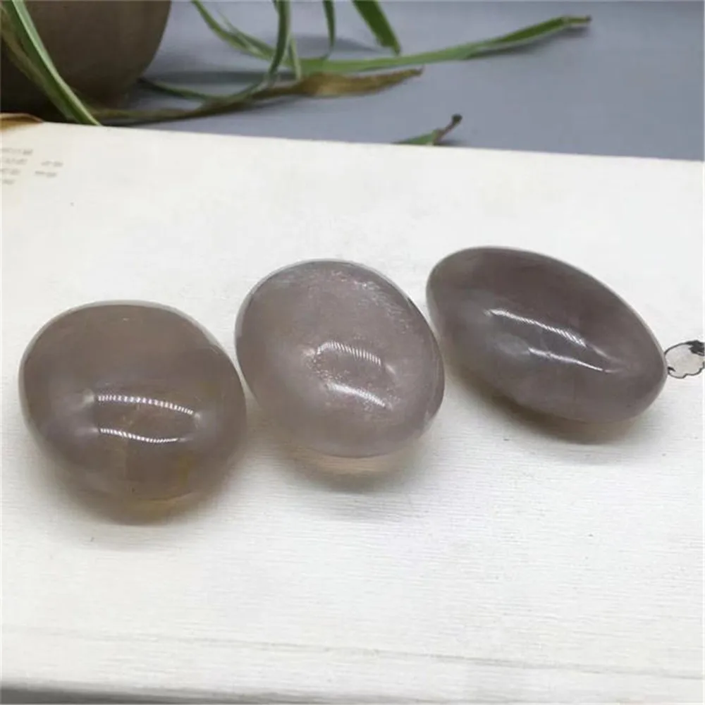 Gemstone Healing Spiritual Crystals Crafts Natural Blue Rose Quartz Crystal Palm Stones For Feng Shui Decor 2