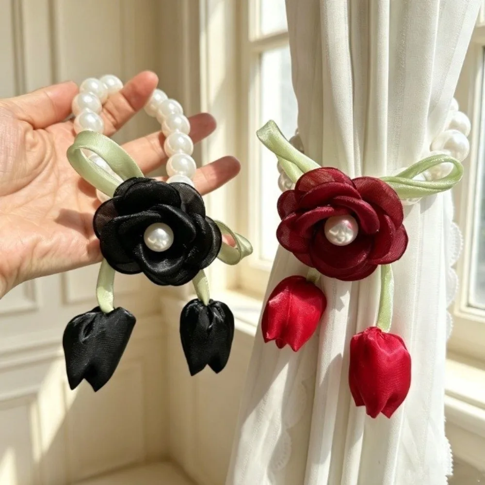 Decorative Magnetic Flower Curtain Tiebacks - Elegant and Portable Curtain Holders