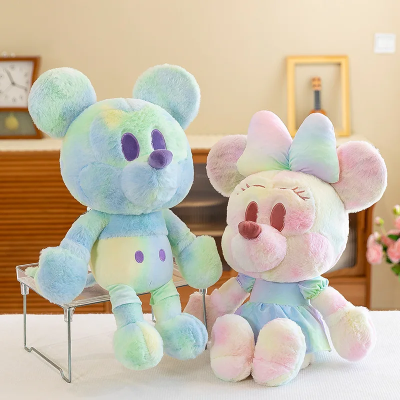 Novo disney kawaii colorido mickey mouse minnie brinquedo de pelúcia boneca  grande casal dormir travesseiro anime dos desenhos animados das crianças