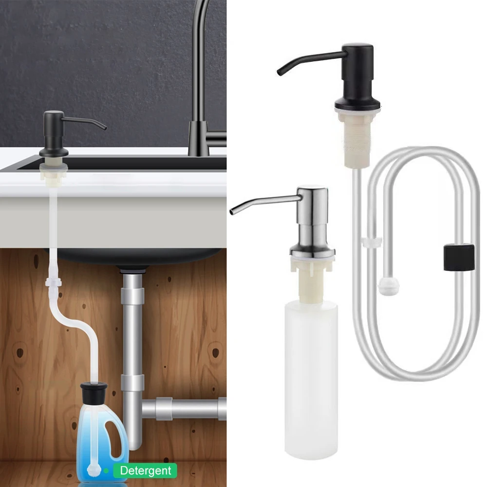 

Liquid Soap Dispenser Stainless Steel Kitchen Dishwashing Detergent Dispensers Bathroom Lotion Hand Press Pumps Bottle Container