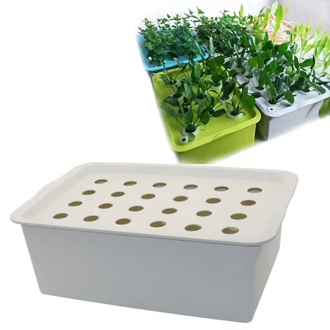 

Hydroponic Kit Garden Pots Planters Seedling Pots Indoor Cultivation Box Grow Kit Bubble Nursery Pots 1 Set 24 Holes Plant Site