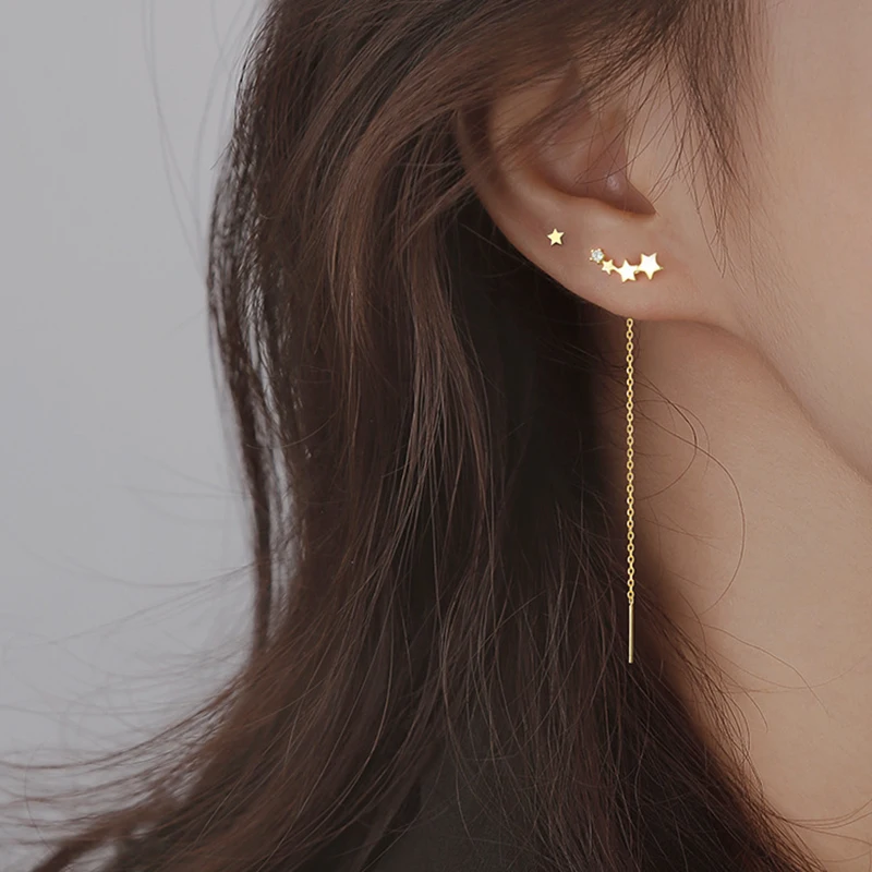 Drop Earrings Women's Long Wire Tassel Thread Chain Pendants