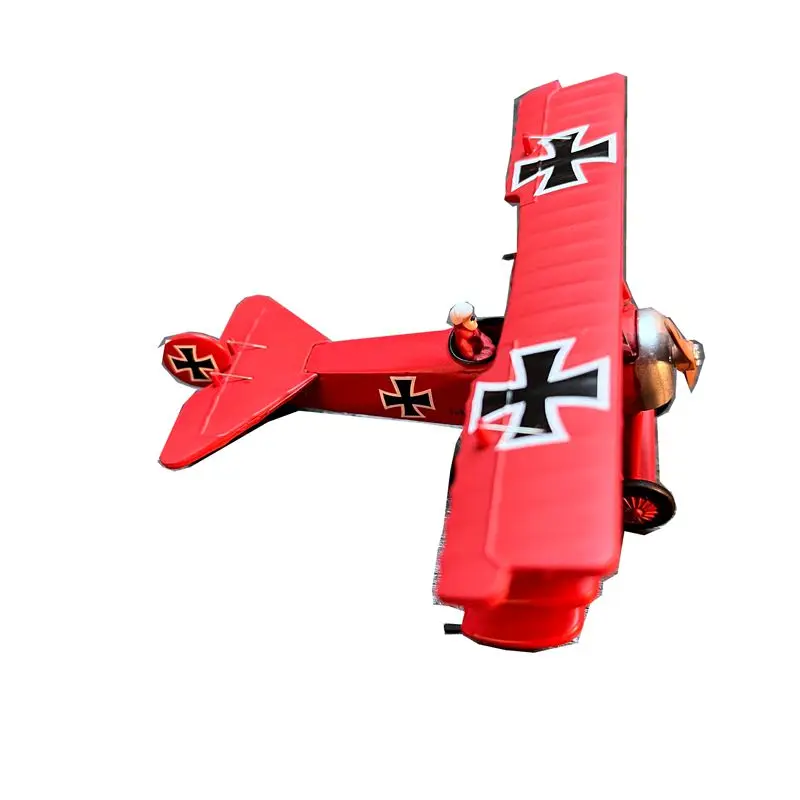 

1/72 WWI German Fokker DR 1 Red Baron Biplane Propeller Fighter Diecast Metal Airplane Plane Aircraft Model Toy Child Gift