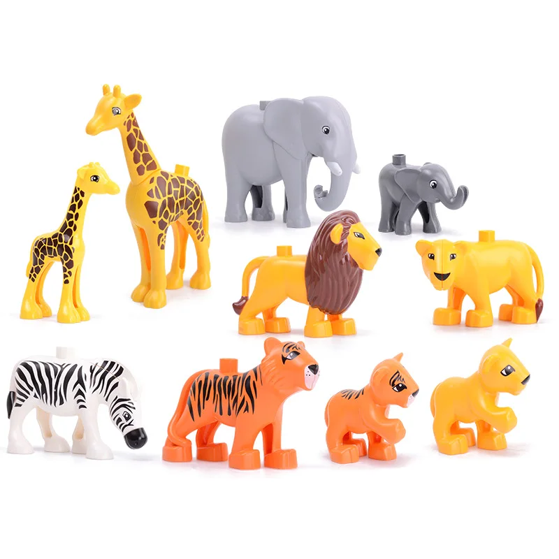 Big Building Blocks In Bulk Farm Zoo Animal Assemble Parts Accessories Bricks Model Montessori Educational Toys For Children Kid building blocks