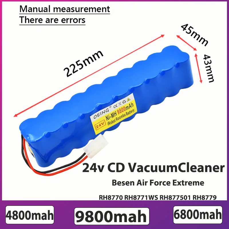 

24V 9800mAh NiMH Battery Pack Suitable for Rowenta CD Vacuum Cleaner Suitable for Besen Air Force Extreme RH8770 Free Shipping