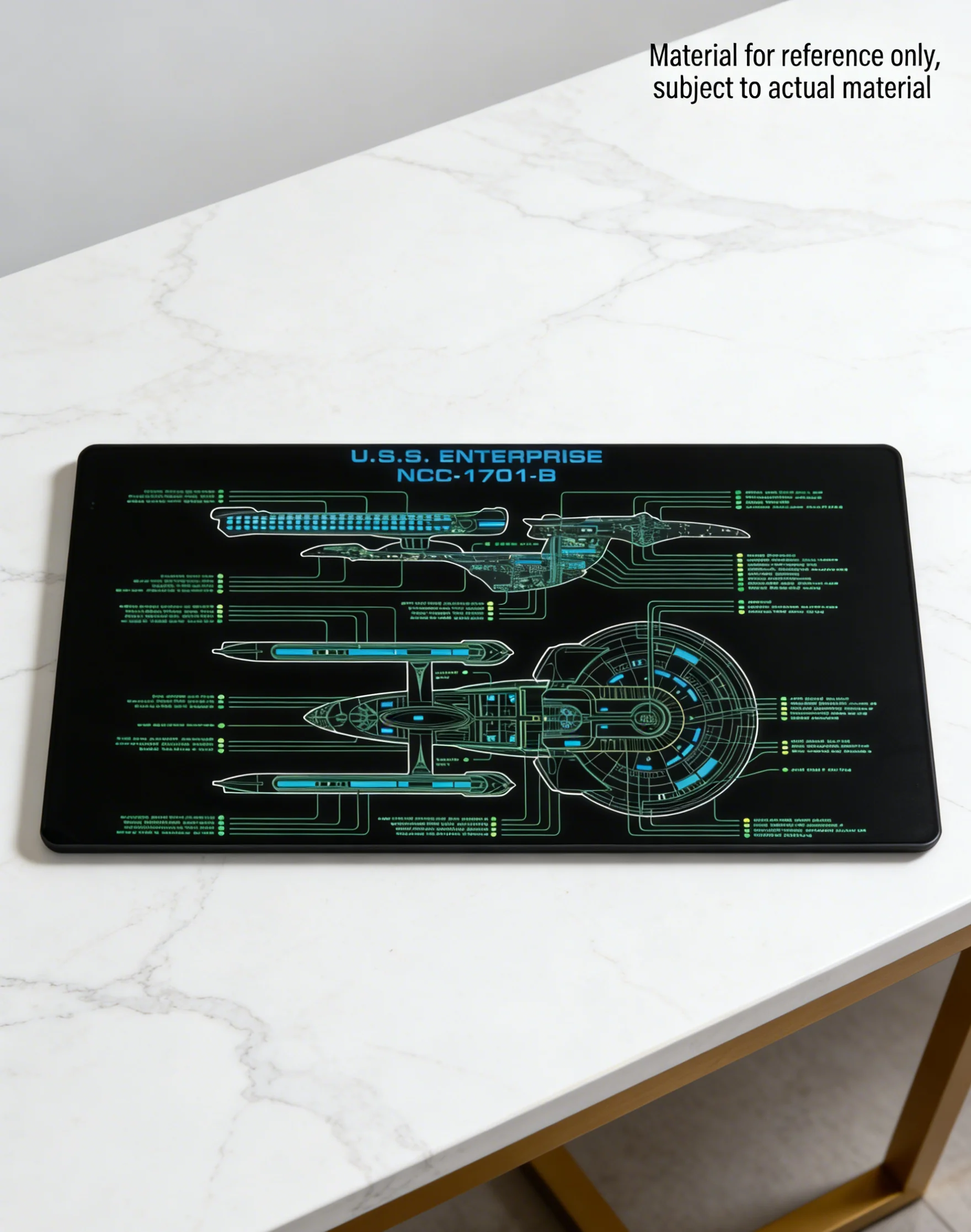 스타쉽 블루프린트 패드 데스크 패드 마우스 패드 게이머 컴퓨터 캐비닛 스타 트렉 게임 사무용품 키보드 애니메이션 확장형 대형