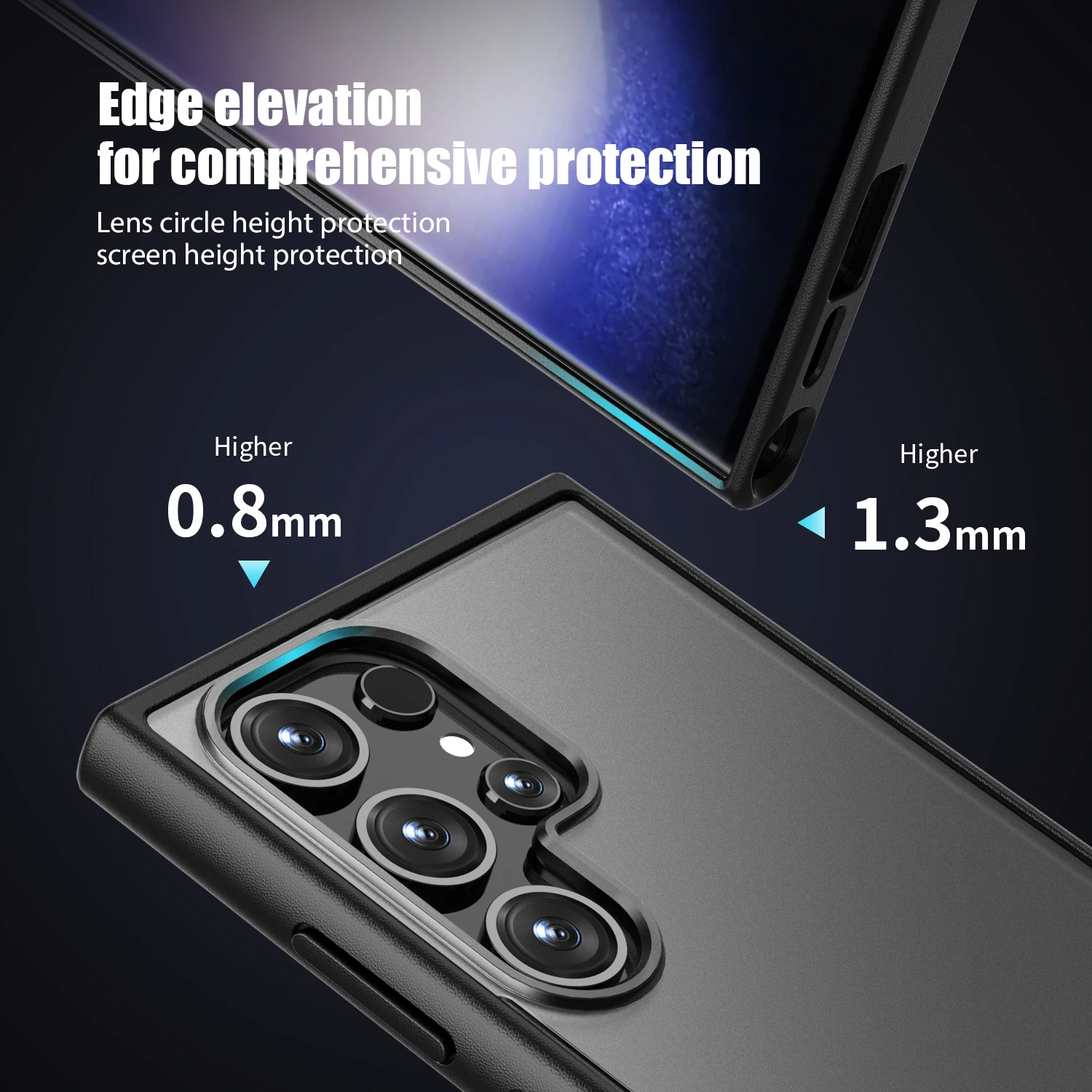 Matte Clear Shockproof Phone Case with Soft Silicone Frame Cover
