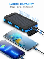 Waterproof Outdoor Solar Power Bank 38800mAh Dual USB Travel Outdoor Solar Mobile Phone Charger Solar Powerbanks For Camping - Image 2