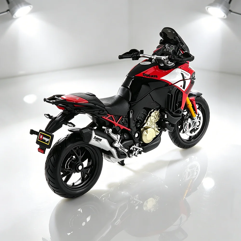 Bburago 1:18 Nuovo modello Ducati Multistrada V4 Lavorazione squisita, collezione classica, modello di moto in lega pressofusa - immagine 4