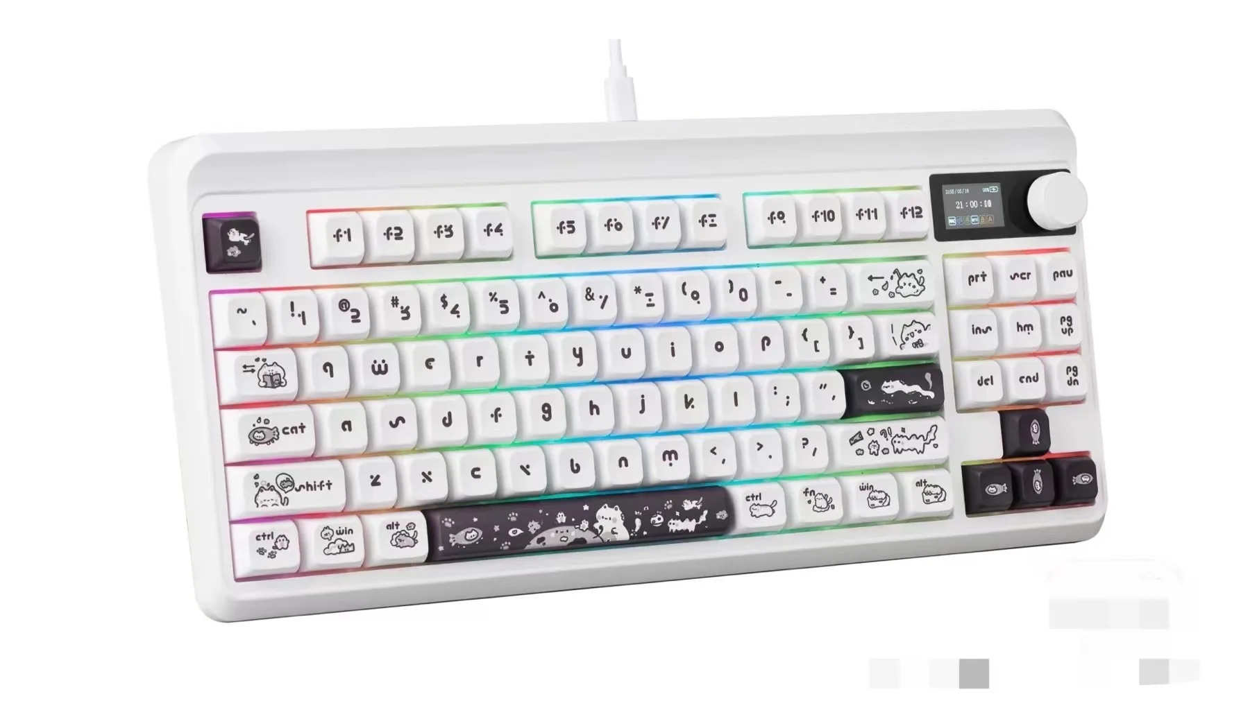 do gato, teclado mecânico, interruptor cereja 64,