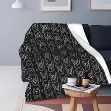 

Sign Of The Horns Blanket Cover Rock Roll Heavy Metal Music Fuzzy Throw Blankets Bed Sofa Printed Soft Warm Bedsprea
