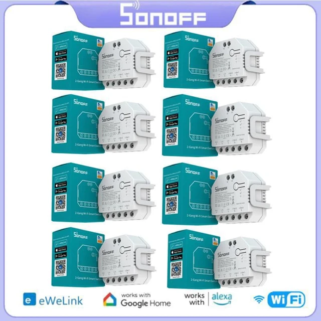 1-5pcs Sonoff Dual R3 Lite Dual Relay Module Diy Mini Smart Switch 2-way  Control Timing Via Ewelink Alexa Google Smart Home