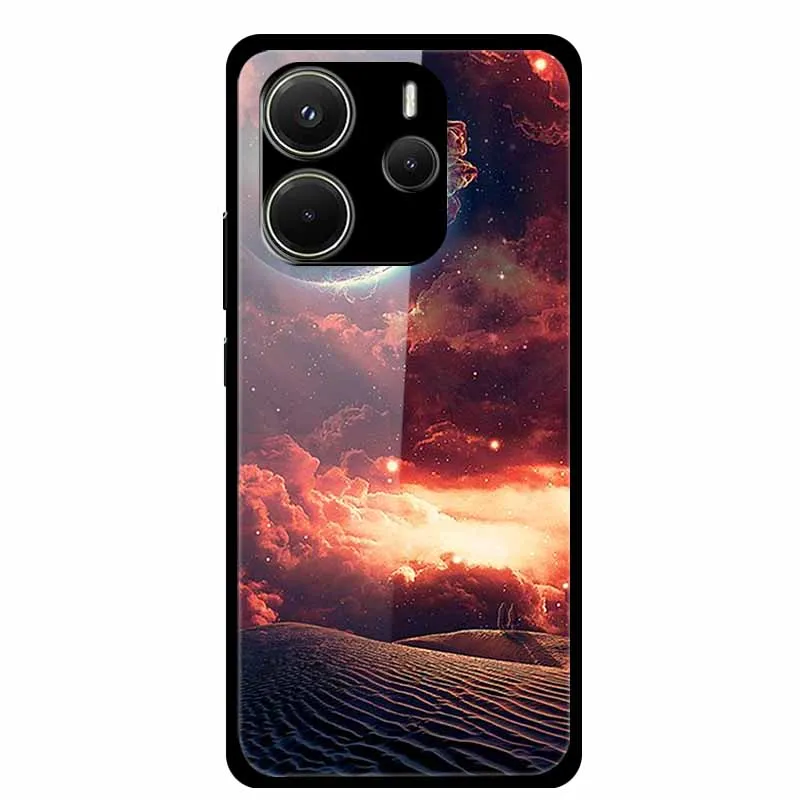 Luxury Tempered Glass Hard Back Phone Case Cover
