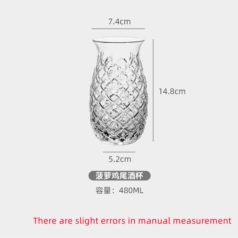 Creative Bar Pineapple Shaped Cocktail Glass Restaurant Special Drink Cup Transparent Juice Glass For Party glass cup