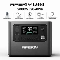 Station d'alimentation portable AFERIY P280 2800W et batterie d'extension P280-B 2048Wh LiFePO4 5600W à charge rapide, kit générateur solaire 3