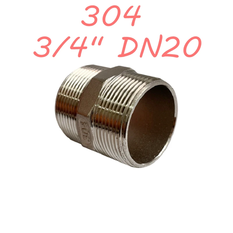 

3/4" DN20, Male Stainless Steel 304 Threaded Pipe Fitting,2 pieces