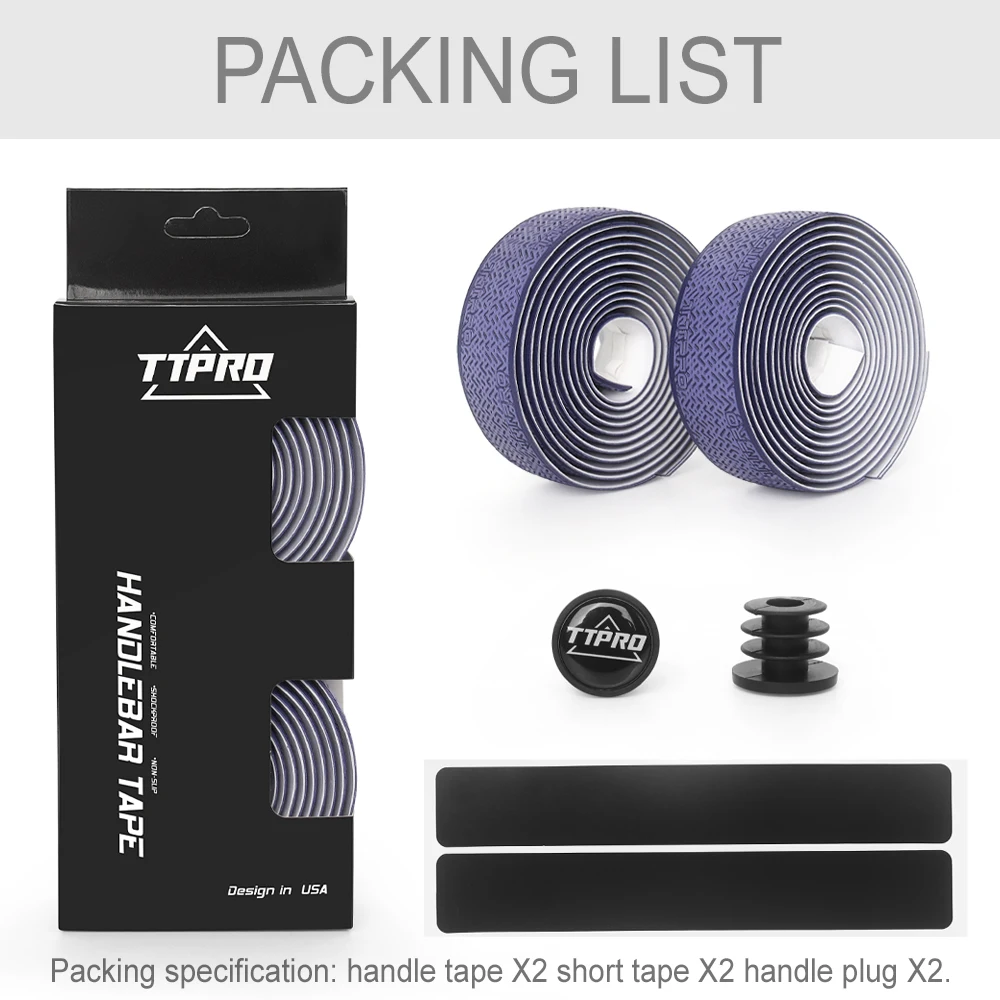 Bike Handlebar Tape Bike Accessory TTPRO Lizard Pattern Bicycle Handlebar Tape PU+EVA Commposite Material Easy Get Started With 2 End Plugs Cycling Accessories