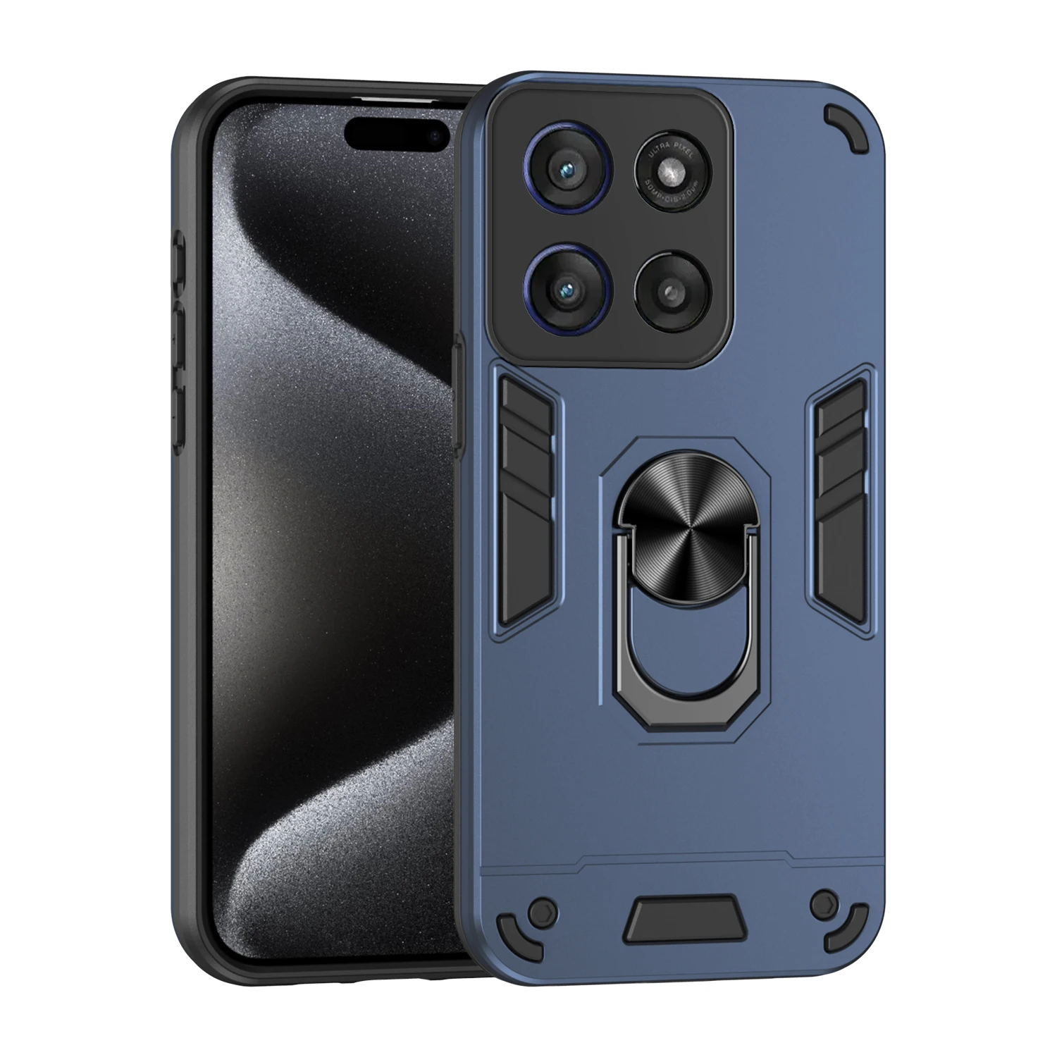 Military Grade Shockproof Case with Ring Stand Holder - Protective Cover