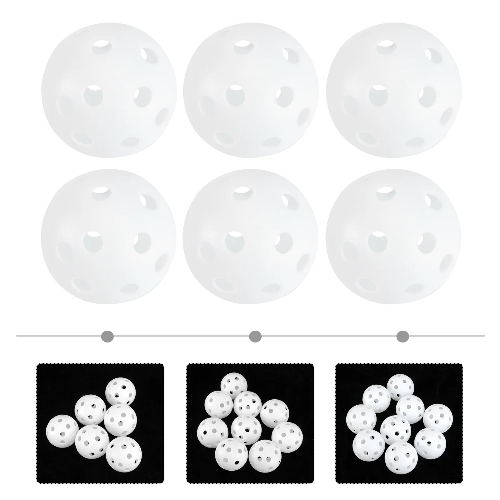 Perforated Plastic Play Balls Hollow Golf Practice Training Sports Balls (White)