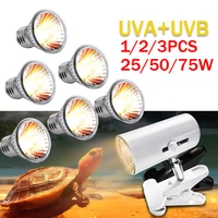1-3pcs Reptile Lamp 25/50/75W UVA+UVB 3.0 Pet Heat Lamp Bulb Turtle Basking UV Light Bulbs Amphibians Lizard Temperature Control 2