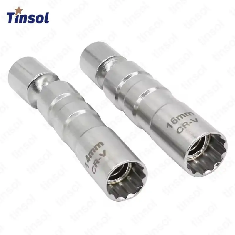TINSOL 14/16mm 점화 플러그 소켓 렌치 어댑터 세트 3/8 드라이브 범용..