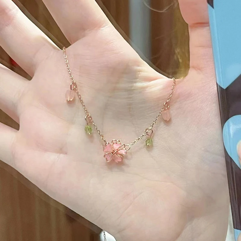 Pink Sakura Flower Necklace S28a8378e0dea4920a62ca11e4daf433c2