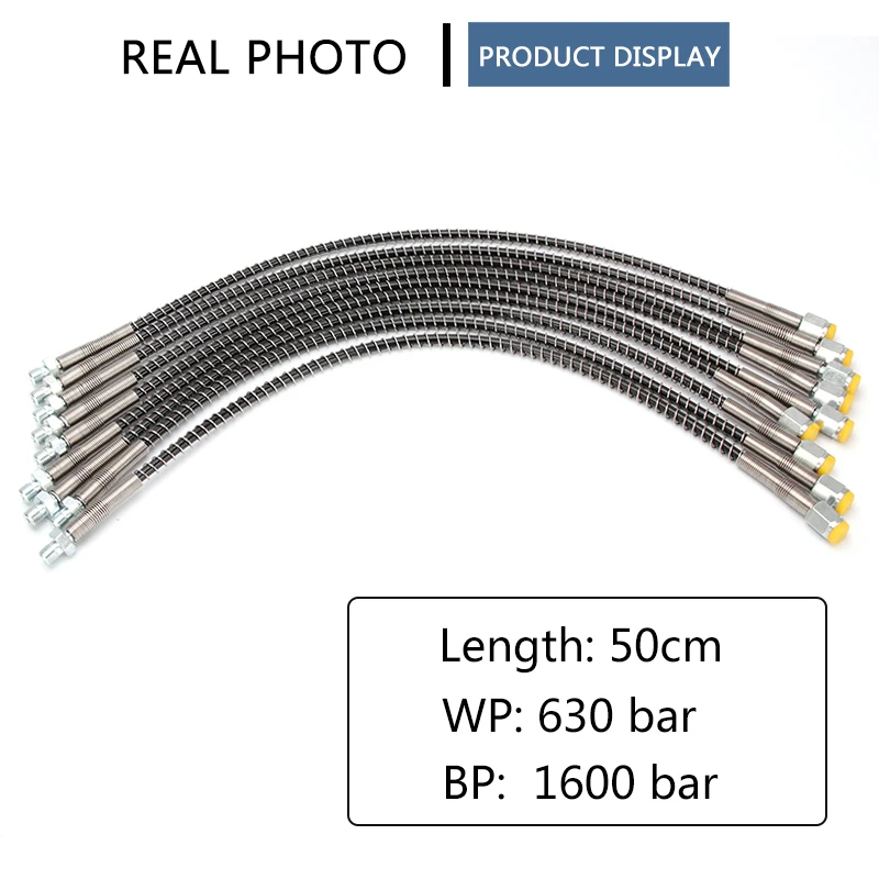 M10x1 Thread 40Mpa 400Bar 6000psi 50cm Long Pneumatics Pump Air Refilling High Pressure Nylon Hose with Spring Wrapped air filling adapter pneumatic quick coupling hand pump