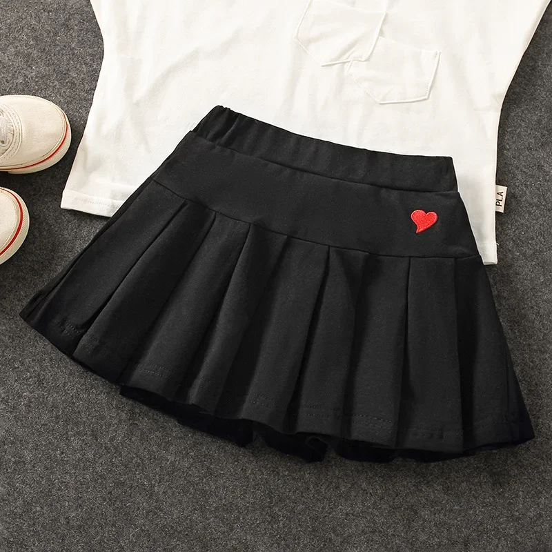 Girls’ New All-Match Pleated Culottes Medium And Small Children’S Summer Skirt With Inner Safety Pants Student Uniform Skirts Baby & Maternity