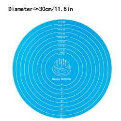 Premium Circular Silicone Baking and Craft Mat - Non - Slip, Anti - Dirt, Multi - Purpose Surface (30cm - blue)