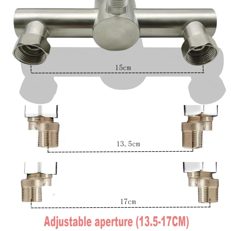 SUS304 stainless steel bathroom shower faucet wall-mounted shower cylinder faucet hot and cold water control valve switch faucet 5