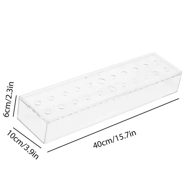 Akril Váza 15,7 Hüvelykes Virág Téglalap Alakú 22 Lyuk Virágdoboz Dekoratív Középpontja Virágrendezés Otthon - Image 6