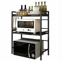 Étagères de rangement de cuisine de grande capacité, doublure de proximité de plat multicouche, étagère pour four à micro-ondes, conception peu encombrante, évaluation fonctionnelle 6