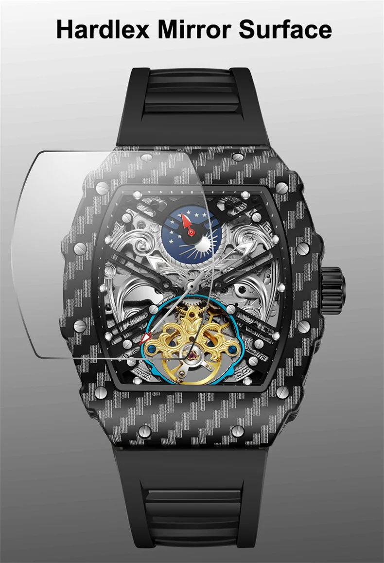 Männer Skelett Automatik Mechanische Tourbillon Skelett Vintage Tonneau Zifferblatt Herren es Top Luxus_voghion.com